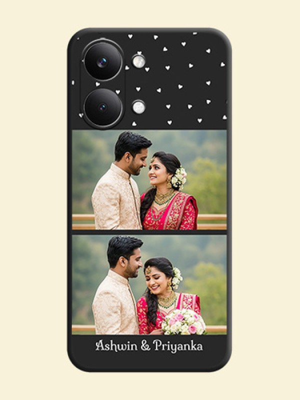 Miniature Love Symbols with Name On Space Black Custom Soft Matte Mobile Back Cover - Poco X8 Pro Max 5G