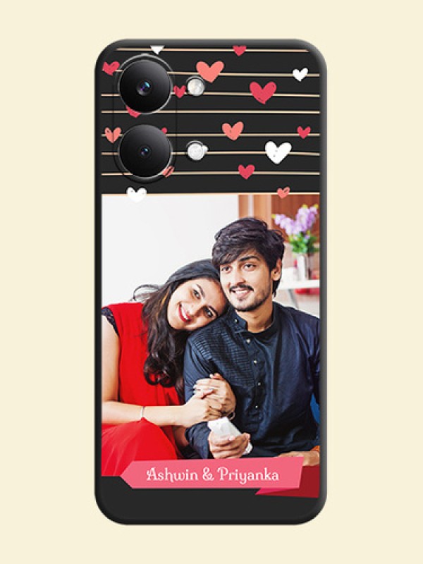 Love Pattern with Name on Pink Ribbon on Photo On Space Black Custom Soft Matte Mobile Back Cover - Poco X8 Pro Max 5G