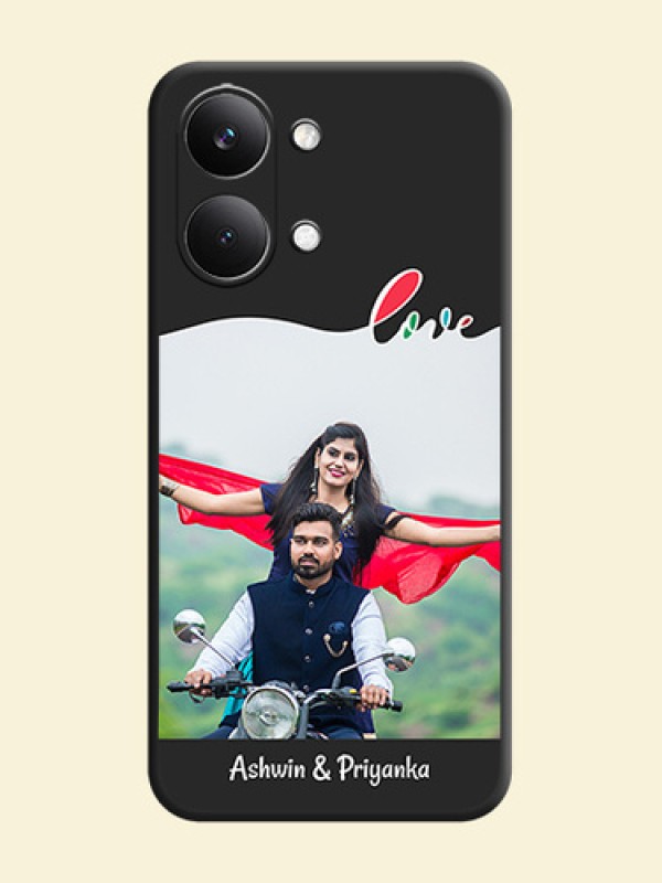 Fall in Love Pattern with Picture on Photo On Space Black Custom Soft Matte Mobile Back Cover - Poco X8 Pro Max 5G