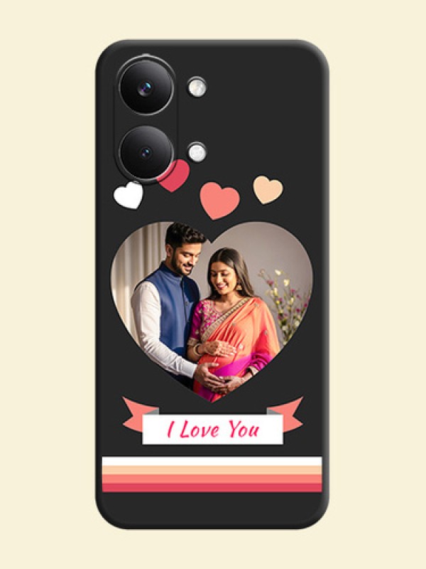 Love Shaped Photo with Colorful Stripes On Space Black Custom Soft Matte Mobile Back Cover - Poco X8 Pro Max 5G