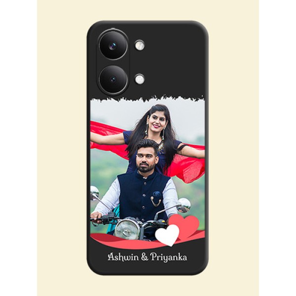 Pin Color Love Shaped Ribbon Design with Text On Space Black Custom Soft Matte Mobile Back Cover - Poco X8 Pro Max 5G Pin Color Love Shaped Ribbon Design with Text On Space Black Custom Soft Matte Mobile Back Cover - Poco X8 Pro Max 5G