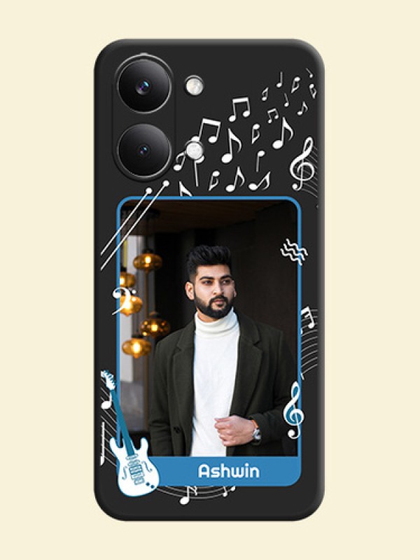 Musical Theme Design with Text on Photo On Space Black Custom Soft Matte Mobile Back Cover - Poco X8 Pro Max 5G