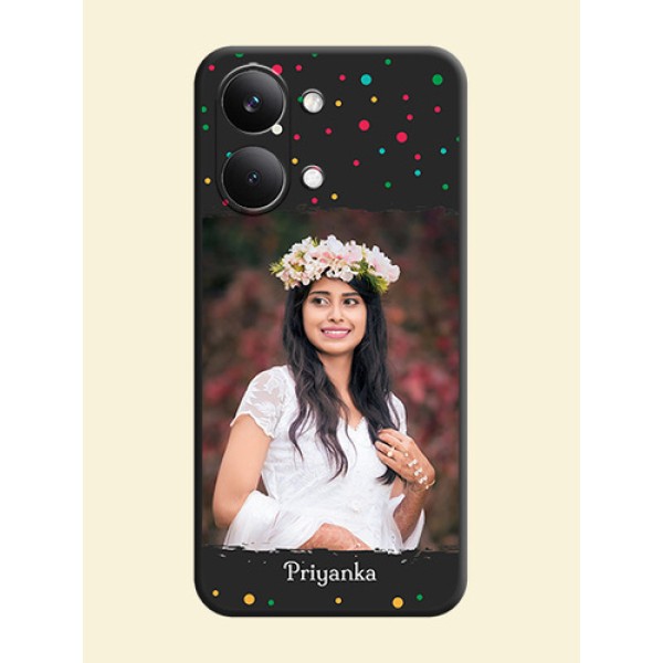 Multicolor Dotted Pattern with Text On Space Black Custom Soft Matte Mobile Back Cover - Poco X8 Pro Max 5G