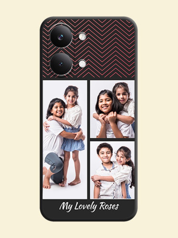 Wave Pattern with 3 Image Holder On Space Black Custom Soft Matte Mobile Back Cover - Poco X8 Pro Max 5G