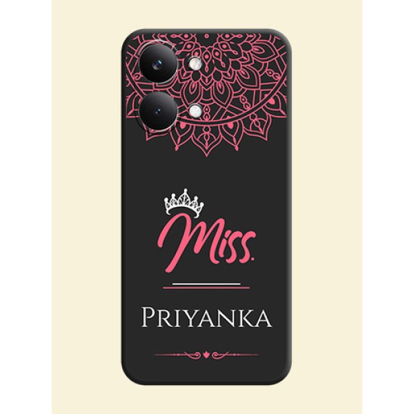 Mrs Name with Floral Design On Space Black Custom Soft Matte Mobile Back Cover - Poco X8 Pro Max 5G Mrs Name with Floral Design On Space Black Custom Soft Matte Mobile Back Cover - Poco X8 Pro Max 5G