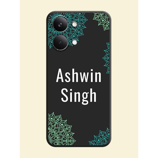 Your Name with Floral Design On Space Black Custom Soft Matte Mobile Back Cover - Poco X8 Pro Max 5G Your Name with Floral Design On Space Black Custom Soft Matte Mobile Back Cover - Poco X8 Pro Max 5G