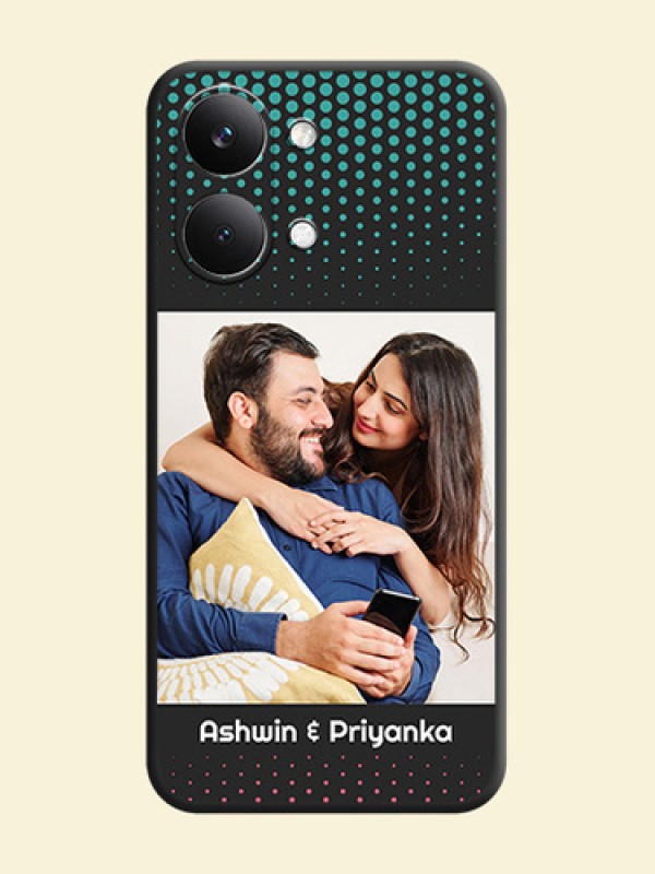 Faded Dots with Grunge Photo Frame and Text On Space Black Custom Soft Matte Mobile Back Cover - Poco X8 Pro Max 5G