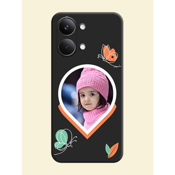 Upload Pic With Simple Butterly Design On Space Black Custom Soft Matte Mobile Back Cover - Poco X8 Pro Max 5G Upload Pic With Simple Butterly Design On Space Black Custom Soft Matte Mobile Back Cover - Poco X8 Pro Max 5G