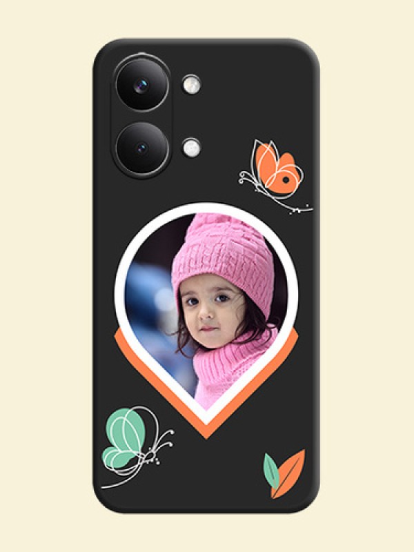 Upload Pic With Simple Butterly Design On Space Black Custom Soft Matte Mobile Back Cover - Poco X8 Pro Max 5G