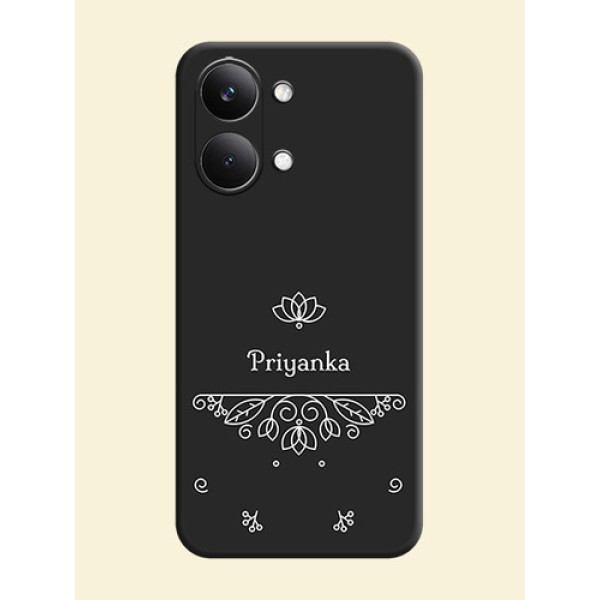Lotus Garden Custom Text On Space Black Custom Soft Matte Mobile Back Cover - Poco X8 Pro Max 5G Lotus Garden Custom Text On Space Black Custom Soft Matte Mobile Back Cover - Poco X8 Pro Max 5G