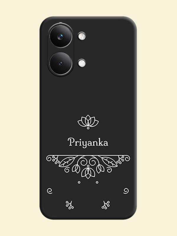 Lotus Garden Custom Text On Space Black Custom Soft Matte Mobile Back Cover - Poco X8 Pro Max 5G