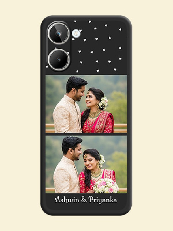 Miniature Love Symbols with Name on Space Black Custom Soft Matte Back Cover - Realme 10 Pro 5G