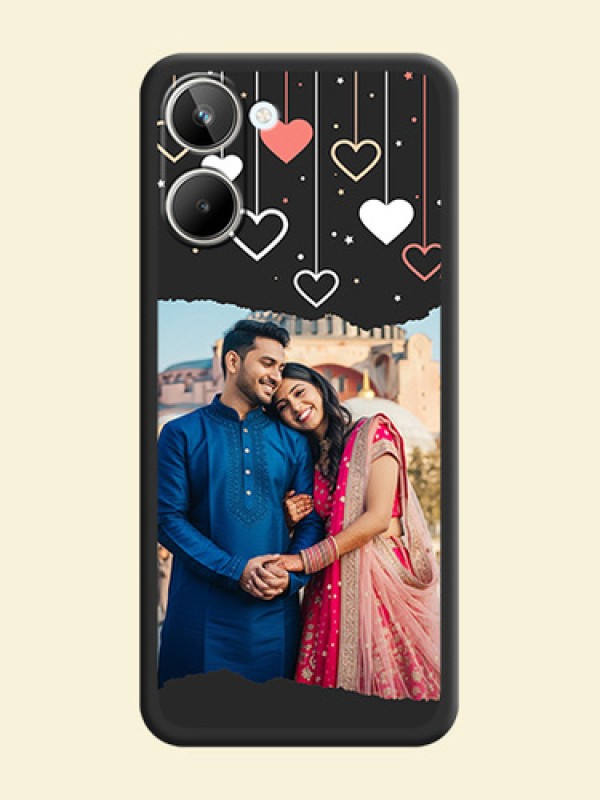 Love Hangings with Splash Wave Picture on Space Black Custom Soft Matte Phone Back Cover - Realme 10 Pro 5G