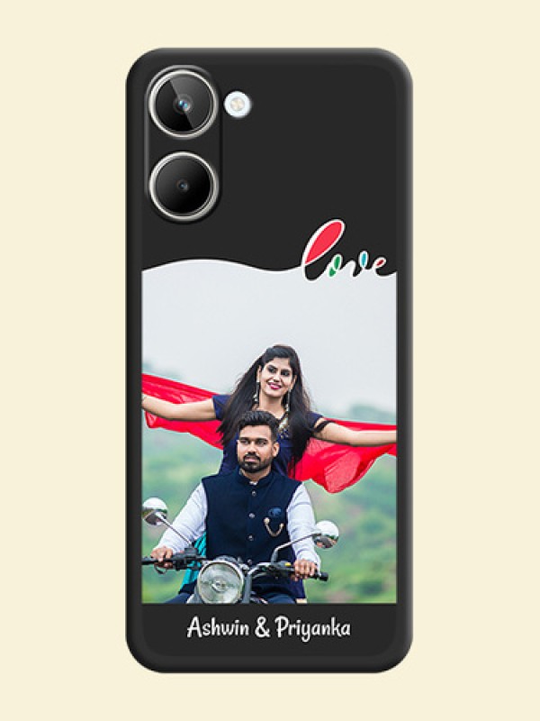 Fall in Love Pattern with Picture on Photo on Space Black Soft Matte Mobile Case - Realme 10 Pro 5G