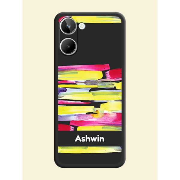 Brush Coloured on Space Black Personalized Soft Matte Phone Covers - Realme 10 Pro 5G Brush Coloured on Space Black Personalized Soft Matte Phone Covers - Realme 10 Pro 5G