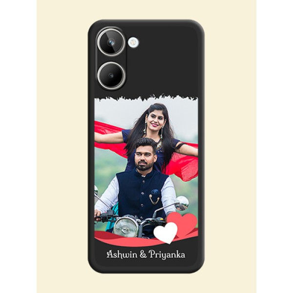 Pin Color Love Shaped Ribbon Design with Text on Space Black Custom Soft Matte Phone Back Cover - Realme 10 Pro 5G Pin Color Love Shaped Ribbon Design with Text on Space Black Custom Soft Matte Phone Back Cover - Realme 10 Pro 5G