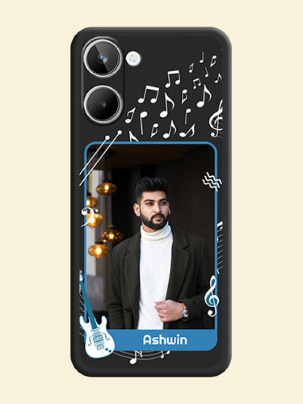 Musical Theme Design with Text on Photo on Space Black Soft Matte Mobile Case - Realme 10 Pro 5G