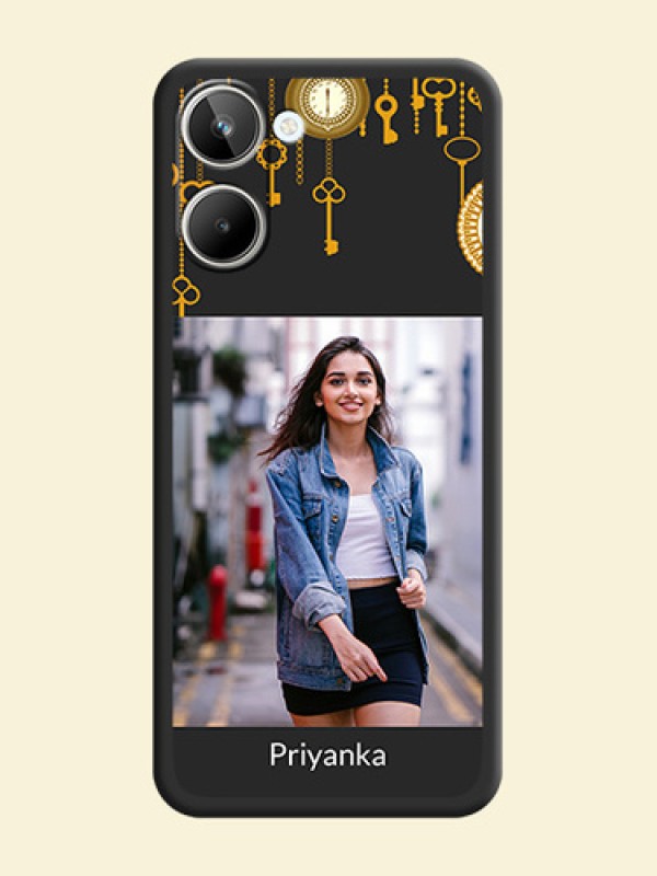 Decorative Design with Text on Space Black Custom Soft Matte Back Cover - Realme 10 Pro 5G