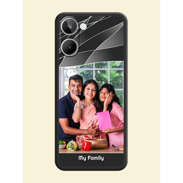 Mixed Wave Lines on Photo on Space Black Soft Matte Mobile Cover - Realme 10 Pro 5G Mixed Wave Lines on Photo on Space Black Soft Matte Mobile Cover - Realme 10 Pro 5G