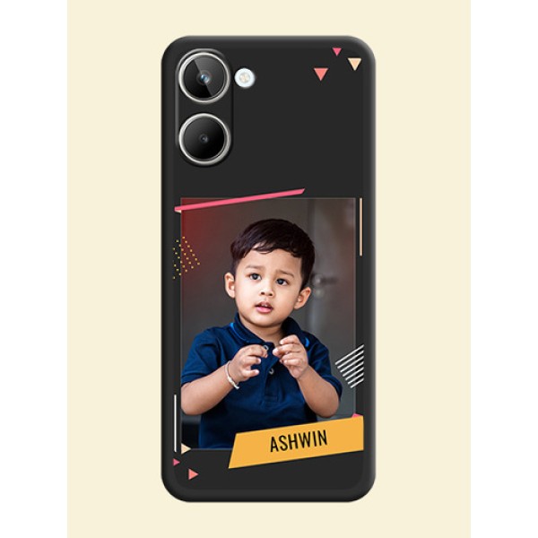 Photo Frame with Triangle Small Dots on Photo on Space Black Soft Matte Back Cover - Realme 10 Pro 5G Photo Frame with Triangle Small Dots on Photo on Space Black Soft Matte Back Cover - Realme 10 Pro 5G