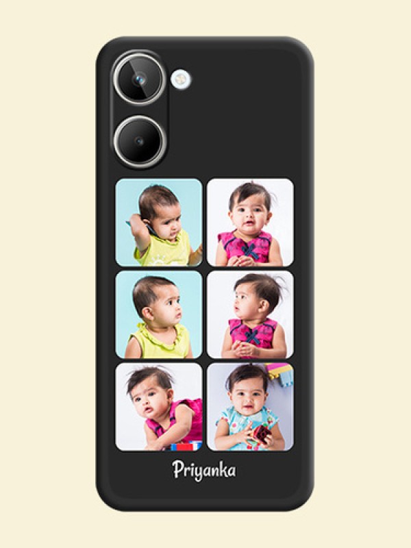 Floral Art with 6 Image Holder on Photo on Space Black Soft Matte Mobile Case - Realme 10 Pro 5G