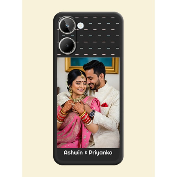 Line Pattern Design with Text on Space Black Custom Soft Matte Phone Back Cover - Realme 10 Pro 5G Line Pattern Design with Text on Space Black Custom Soft Matte Phone Back Cover - Realme 10 Pro 5G