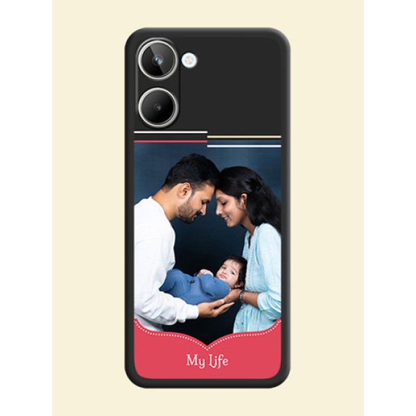 Classic Plain Design with Name on Photo on Space Black Soft Matte Phone Cover - Realme 10 Pro 5G Classic Plain Design with Name on Photo on Space Black Soft Matte Phone Cover - Realme 10 Pro 5G