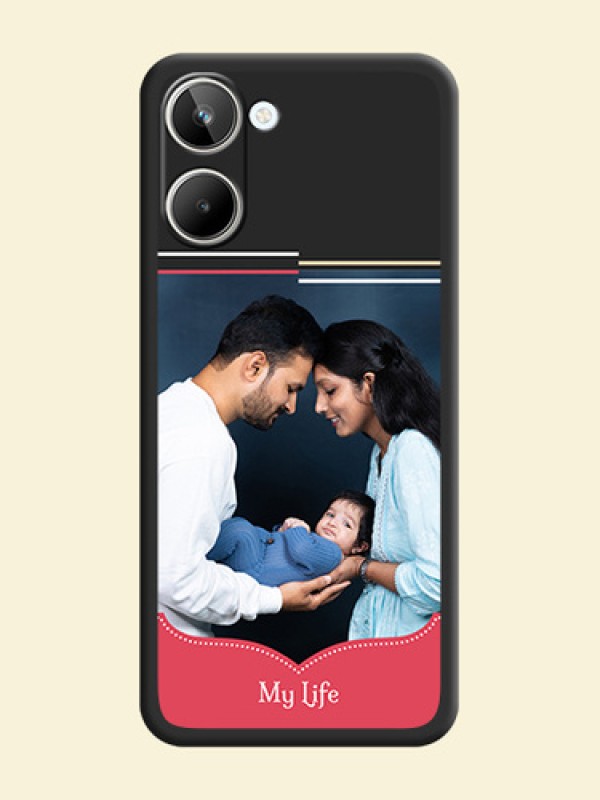Classic Plain Design with Name on Photo on Space Black Soft Matte Phone Cover - Realme 10 Pro 5G