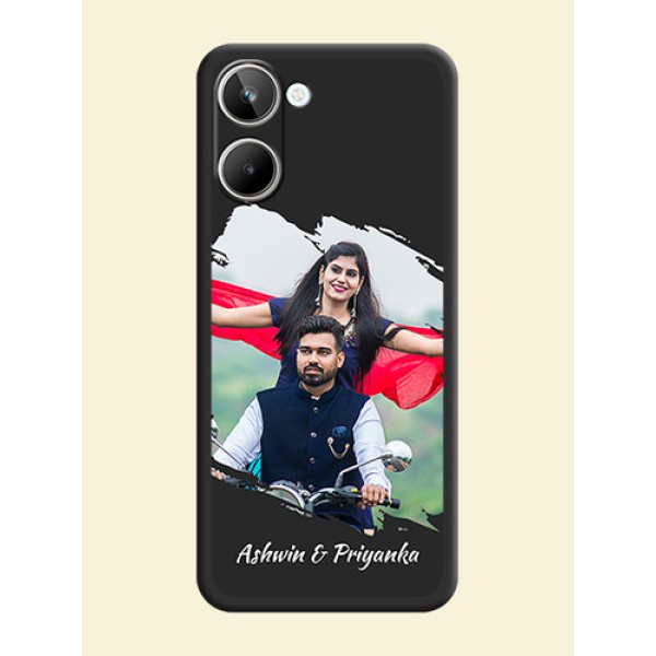 Grunge Brush Strokes on Photo on Space Black Soft Matte Back Cover - Realme 10 Pro 5G