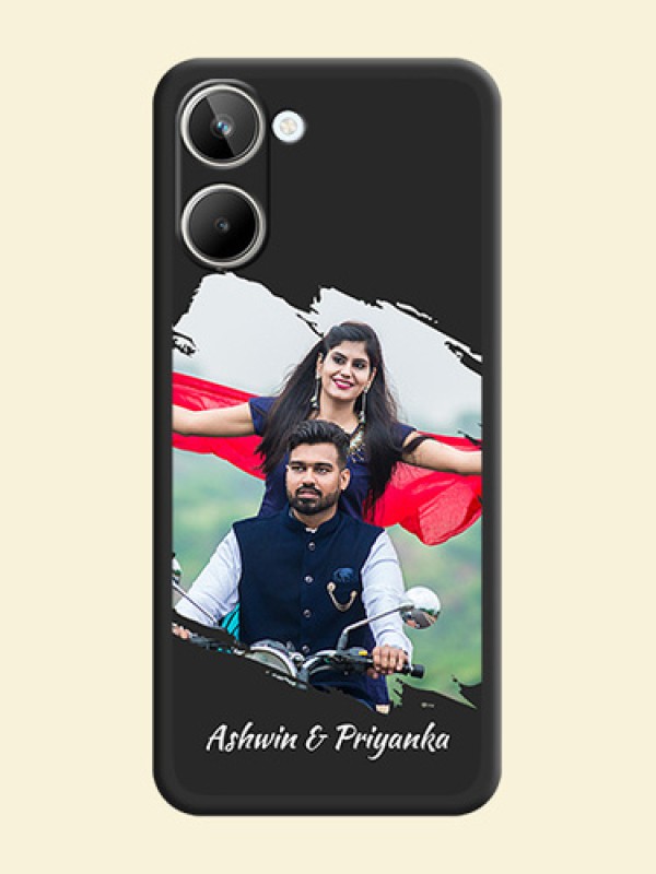 Grunge Brush Strokes on Photo on Space Black Soft Matte Back Cover - Realme 10 Pro 5G