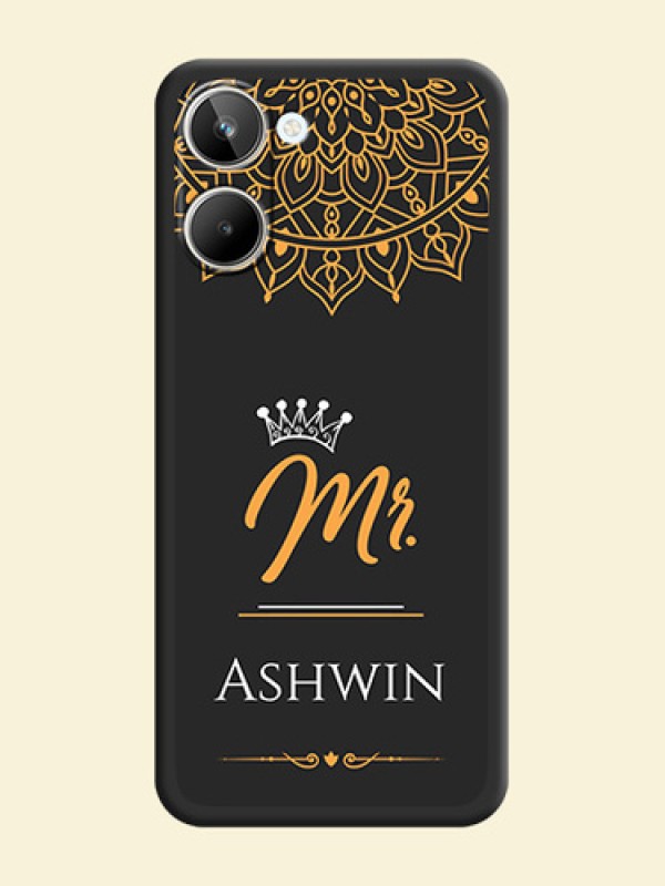 Mr Name with Floral Design  on Personalised Space Black Soft Matte Cases - Realme 10 Pro 5G