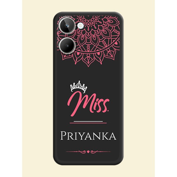 Mrs Name with Floral Design on Space Black Personalized Soft Matte Phone Covers - Realme 10 Pro 5G Mrs Name with Floral Design on Space Black Personalized Soft Matte Phone Covers - Realme 10 Pro 5G