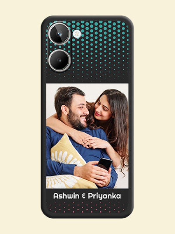Faded Dots with Grunge Photo Frame and Text on Space Black Custom Soft Matte Phone Cases - Realme 10 Pro 5G