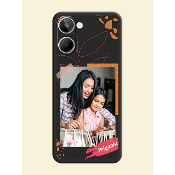 Orange Photo Frame on Space Black Custom Soft Matte Phone Back Cover - Realme 10 Pro 5G Orange Photo Frame on Space Black Custom Soft Matte Phone Back Cover - Realme 10 Pro 5G