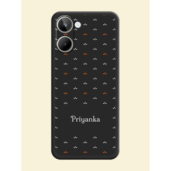Simple Pattern With Custom Text On Space Black Personalized Soft Matte Phone Covers -Realme 10 Pro 5G Simple Pattern With Custom Text On Space Black Personalized Soft Matte Phone Covers -Realme 10 Pro 5G