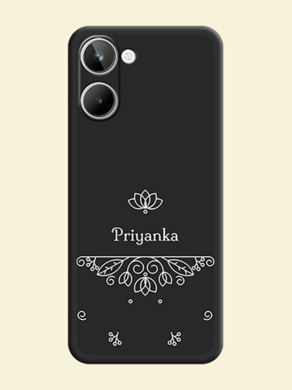 Lotus Garden Custom Text On Space Black Personalized Soft Matte Phone Covers -Realme 10 Pro 5G