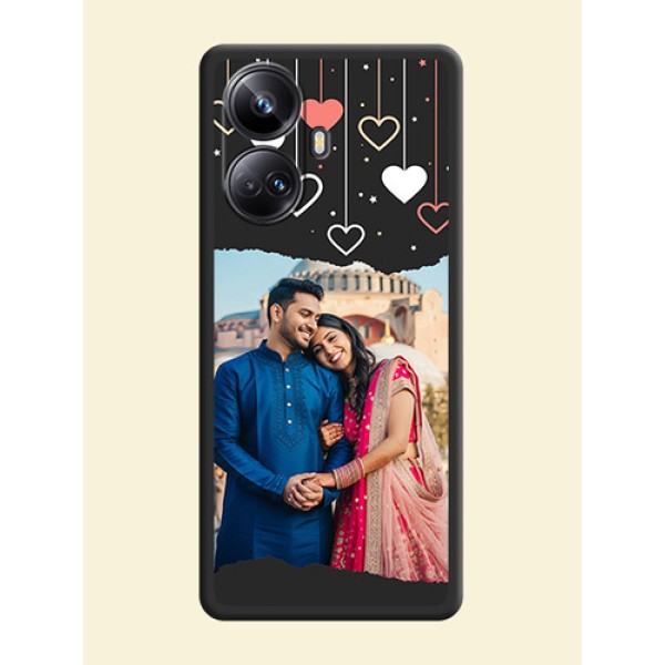 Love Hangings with Splash Wave Picture on Space Black Custom Soft Matte Phone Back Cover - Realme 10 Pro Plus 5G Love Hangings with Splash Wave Picture on Space Black Custom Soft Matte Phone Back Cover - Realme 10 Pro Plus 5G