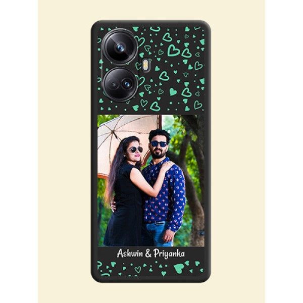 Sea Green Indefinite Love Pattern on Photo on Space Black Soft Matte Mobile Cover - Realme 10 Pro Plus 5G Sea Green Indefinite Love Pattern on Photo on Space Black Soft Matte Mobile Cover - Realme 10 Pro Plus 5G