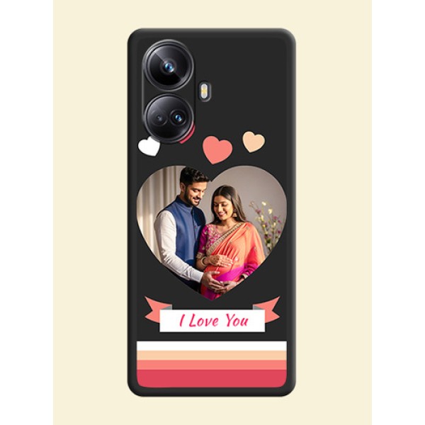 Love Shaped Photo with Colorful Stripes on Personalised Space Black Soft Matte Cases - Realme 10 Pro Plus 5G Love Shaped Photo with Colorful Stripes on Personalised Space Black Soft Matte Cases - Realme 10 Pro Plus 5G