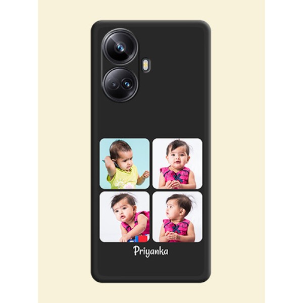 Floral Art with 6 Image Holder on Photo on Space Black Soft Matte Mobile Case - Realme 10 Pro Plus 5G