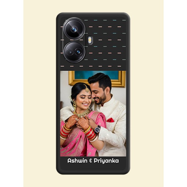 Line Pattern Design with Text on Space Black Custom Soft Matte Phone Back Cover - Realme 10 Pro Plus 5G Line Pattern Design with Text on Space Black Custom Soft Matte Phone Back Cover - Realme 10 Pro Plus 5G