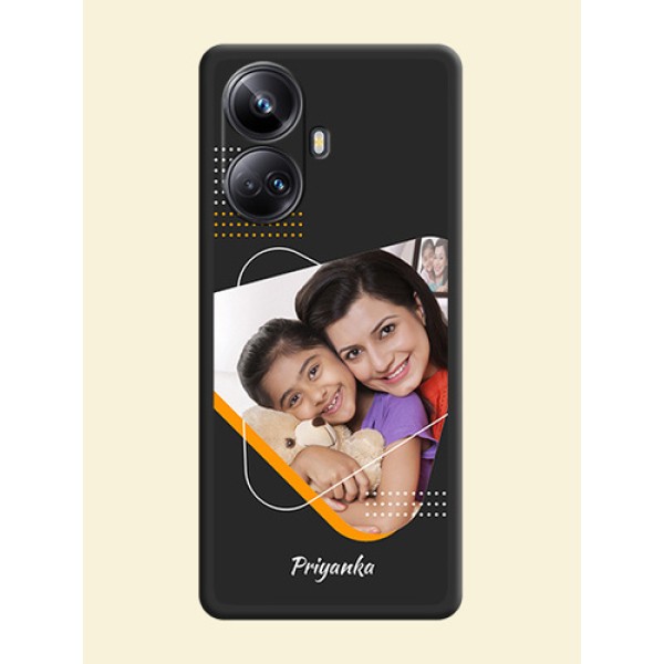 Yellow Triangle on Photo on Space Black Soft Matte Phone Cover - Realme 10 Pro Plus 5G Yellow Triangle on Photo on Space Black Soft Matte Phone Cover - Realme 10 Pro Plus 5G