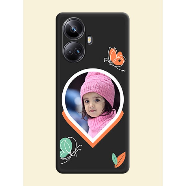 Upload Pic With Simple Butterly Design On Space Black Personalized Soft Matte Phone Covers -Realme 10 Pro Plus 5G Upload Pic With Simple Butterly Design On Space Black Personalized Soft Matte Phone Covers -Realme 10 Pro Plus 5G