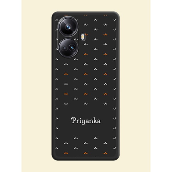 Simple Pattern With Custom Text On Space Black Personalized Soft Matte Phone Covers -Realme 10 Pro Plus 5G Simple Pattern With Custom Text On Space Black Personalized Soft Matte Phone Covers -Realme 10 Pro Plus 5G