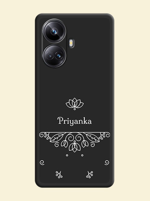 Lotus Garden Custom Text On Space Black Personalized Soft Matte Phone Covers -Realme 10 Pro Plus 5G