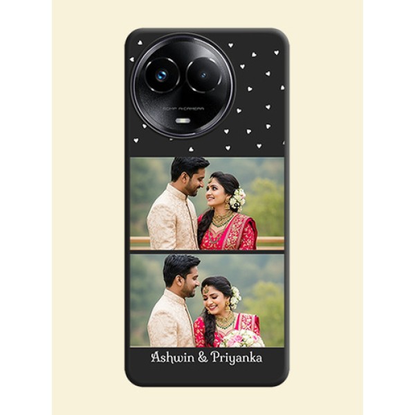 Miniature Love Symbols with Name On Space Black Custom Soft Matte Mobile Back Cover - Realme 11 5G Miniature Love Symbols with Name On Space Black Custom Soft Matte Mobile Back Cover - Realme 11 5G