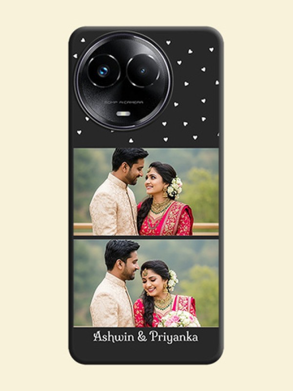Miniature Love Symbols with Name On Space Black Custom Soft Matte Mobile Back Cover - Realme 11 5G