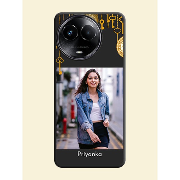 Decorative Design with Text On Space Black Custom Soft Matte Mobile Back Cover - Realme 11 5G Decorative Design with Text On Space Black Custom Soft Matte Mobile Back Cover - Realme 11 5G