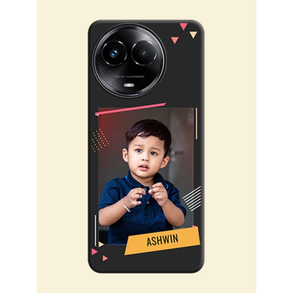 Photo Frame with Triangle Small Dots on Photo On Space Black Custom Soft Matte Mobile Back Cover - Realme 11 5G Photo Frame with Triangle Small Dots on Photo On Space Black Custom Soft Matte Mobile Back Cover - Realme 11 5G