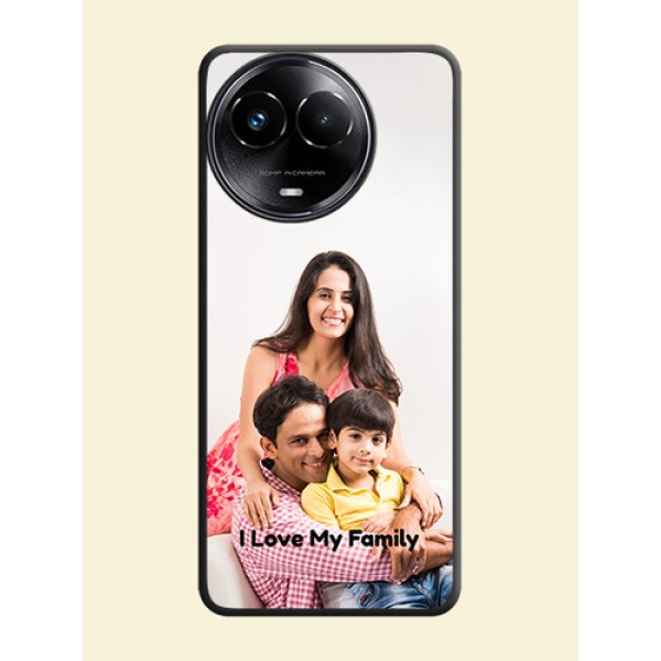 Full Single Pic Upload With Text On Space Black Custom Soft Matte Mobile Back Cover - Realme 11 5G Full Single Pic Upload With Text On Space Black Custom Soft Matte Mobile Back Cover - Realme 11 5G